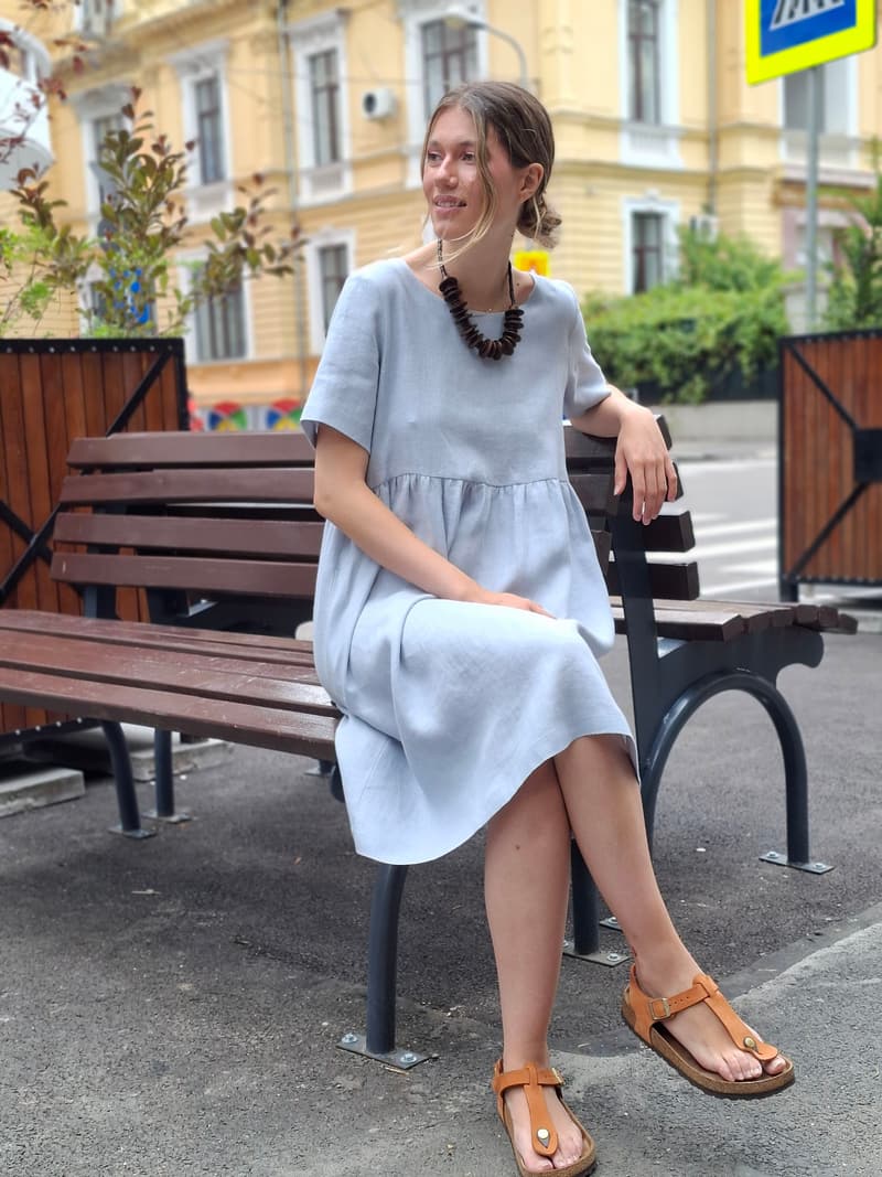 Rochie Martha light blue din in