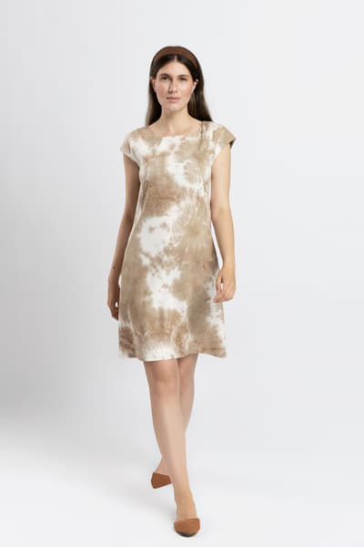 Rochie în A cu imprimeu artizanal