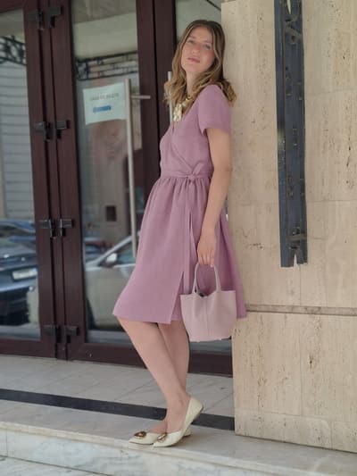 Rochie Violet dusty pink din in