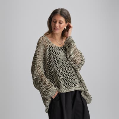 Pulover oversize kaki 01356
