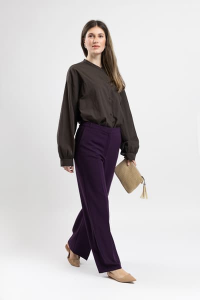 Pantaloni dritti viola