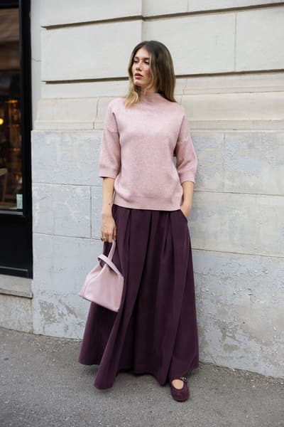 Pantalon din reiat prune 01338