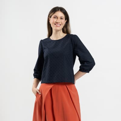 Bluza navy broderie englezeasca