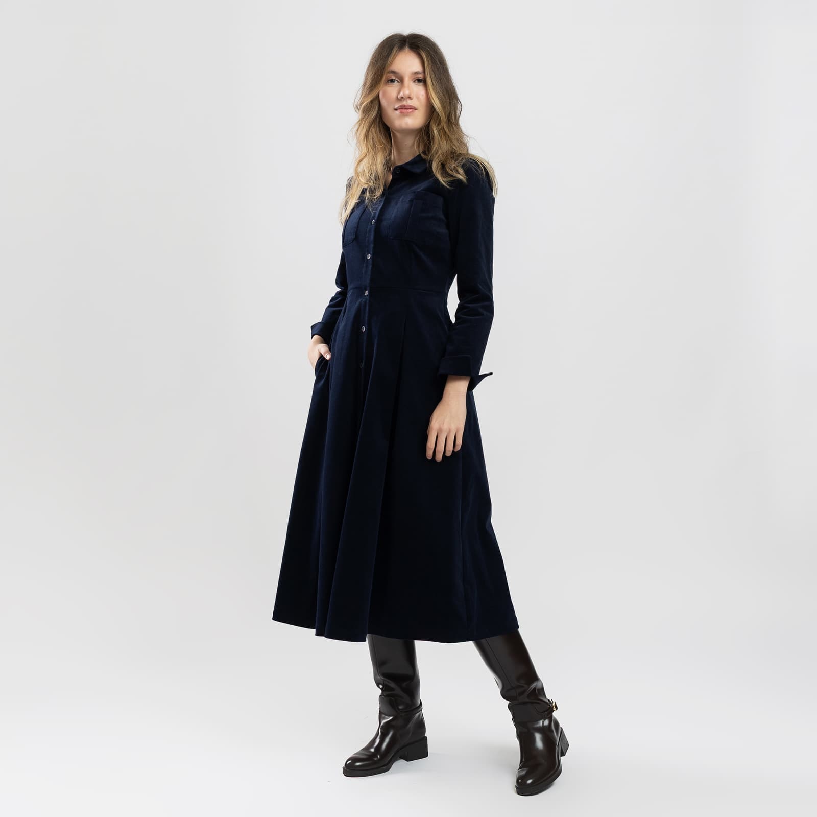 Rochie country bleumarin