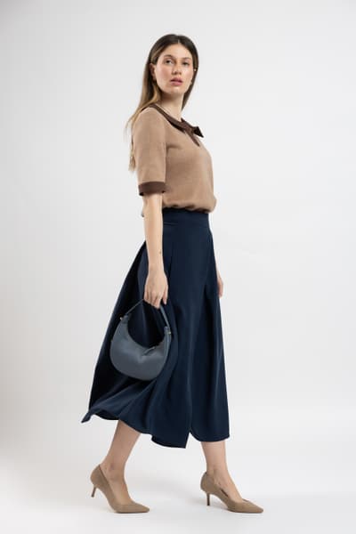 Fusta cu pliuri blue