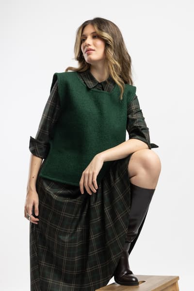 Vesta verde din lana