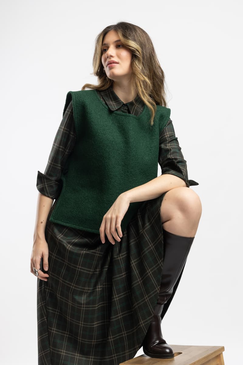Vesta verde din lana
