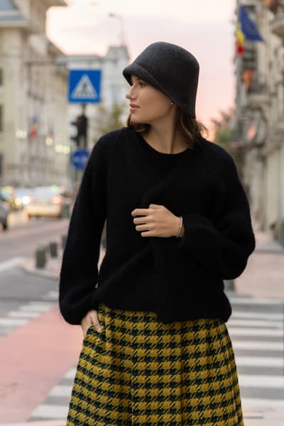 pl-PL Pulover negru din mohair 01169