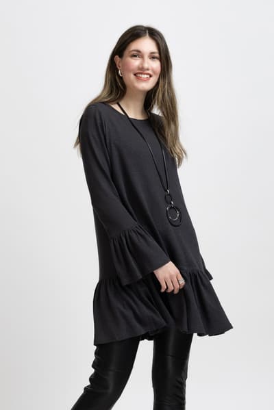 Rochie gri cu volane