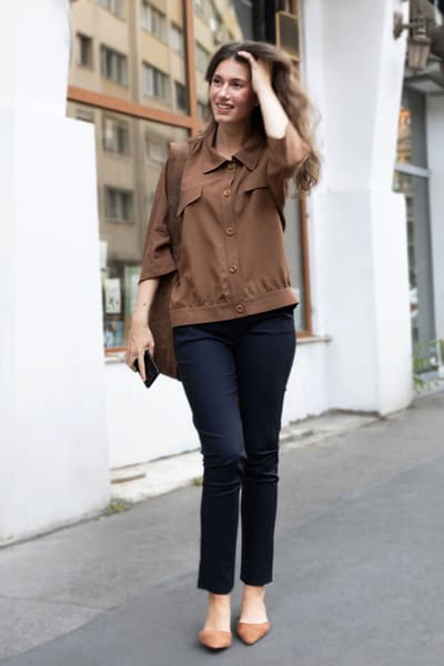 Pantalon bleumarin din tercot