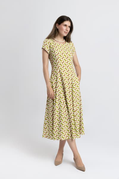 Rochie geometry lime