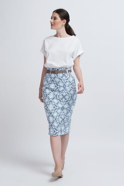 Fusta creion blue print