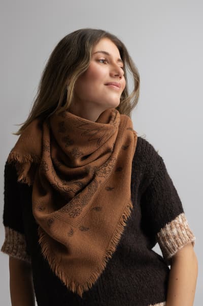 Esarfa paisley caffe latte 01375