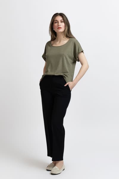 Pantaloni dritti 7/8 neri