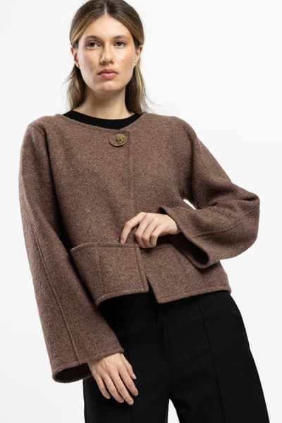 Jacheta din lana cu buzunare