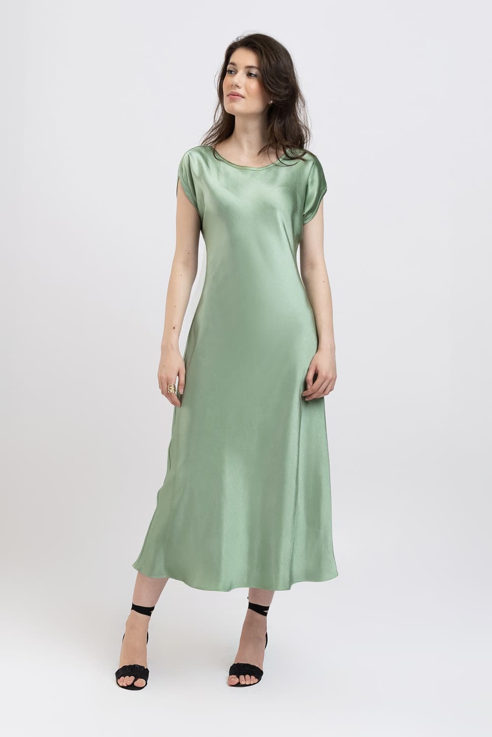 celadon green dress Tatreez x Kufiya Skater Dress – everydaymazaj main image 0