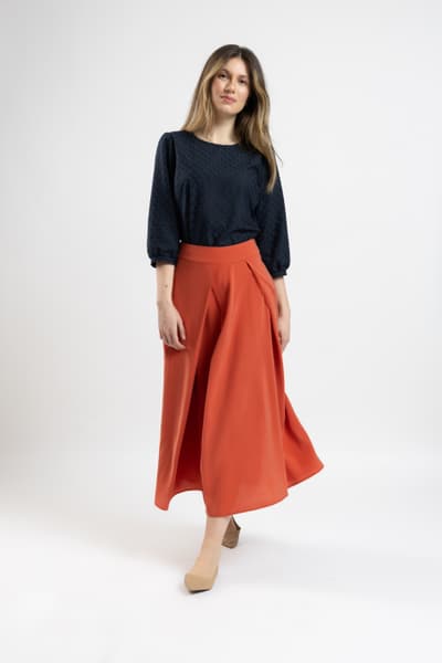 Fusta cu pliuri light-brick