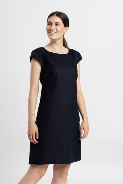 Rochie în A din in bleumarin