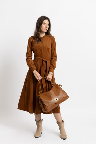 Rochie reiat cognac