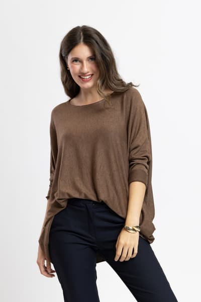 Blusa in maglia marrone 01154