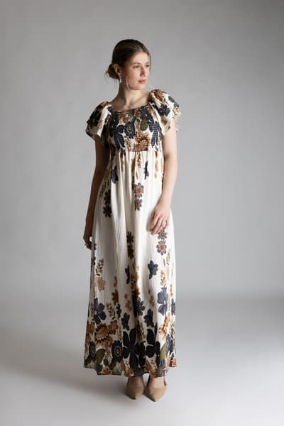 sl-SI Rochie lunga brown print 01224