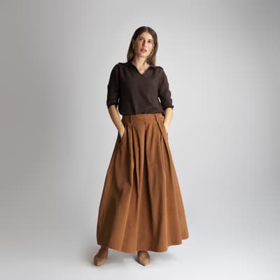 Fusta reiat camel 01337