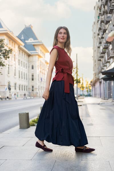 Fustă lungă din fas satinat 01328