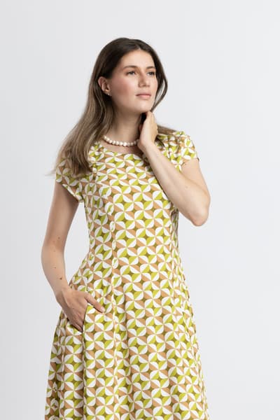 Rochie geometry lime