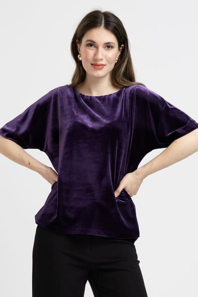 Blusa in velluto viola
