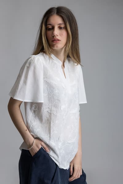 nl-NL Bluza alba cu broderie 01221