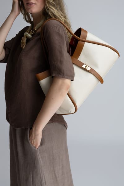 Geanta ivoire din piele 01303