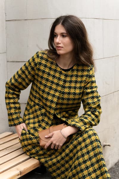 Jacheta cu lana in carouri