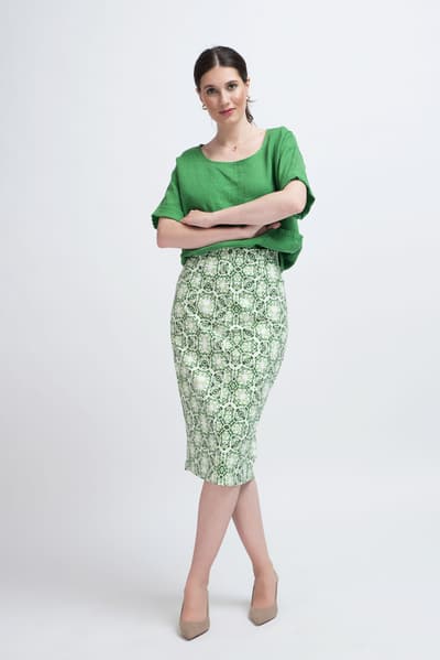 Fusta creion green print