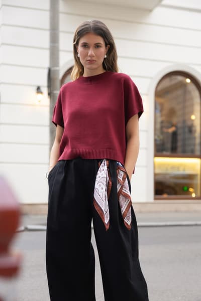 Pulover oversize bordeaux 01354