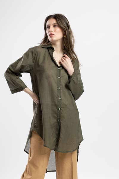 Camicia lunga kaki 01125