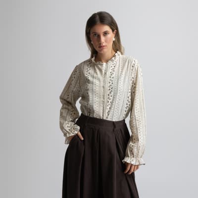 Bluza imprime floral maron