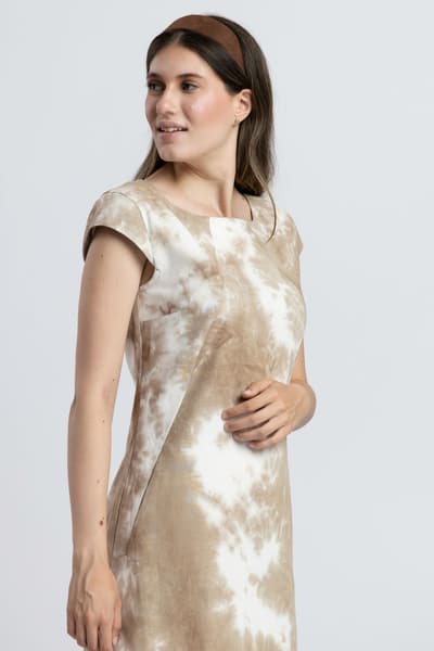 Rochie în A cu imprimeu artizanal