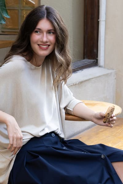 Bluză din tricot bej 01153