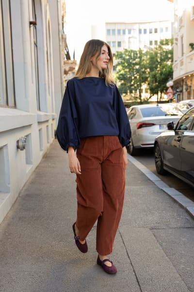 Pantalon barrel brick 01342