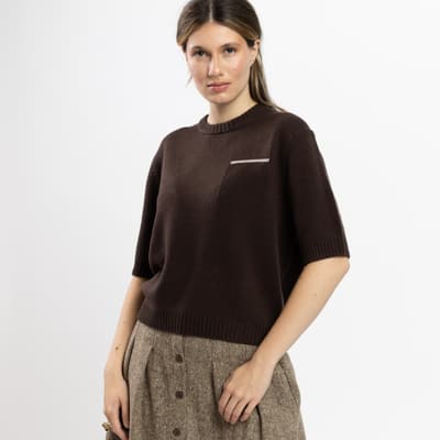 Maleta maro din lana 01208