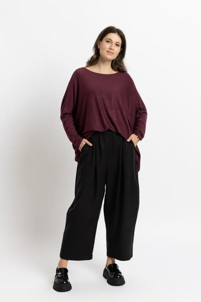 pl-PL Bluza oversize bordo 01185