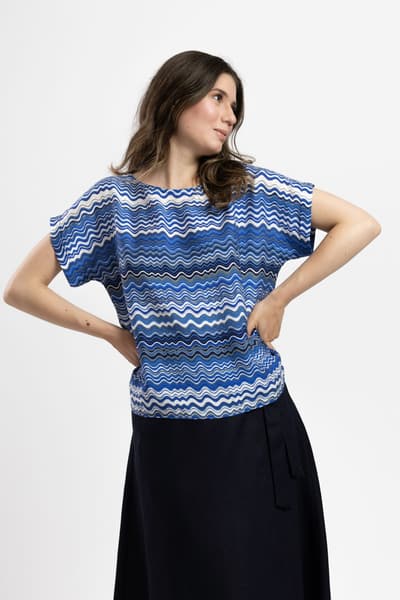 Blusa onde blu