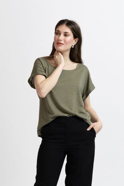 Bluza kaki cu șiret